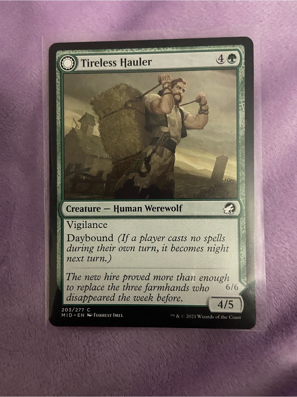Dire-Strain Brawler Magic: The Gathering Card - Green Werewolf Creature